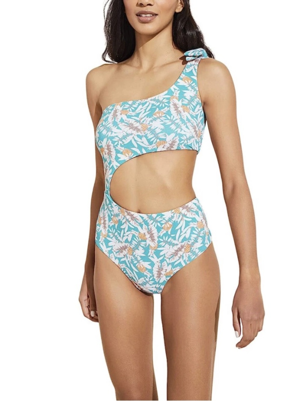 Eberjey Womens Aqua Palmeras Ibiza Swimsuit Ocean Bat Size Medium